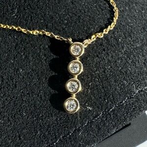 Dana Rebecca Designs Lulu Jack Vertical Diamond Bezel Bar Necklace Yellow Gold